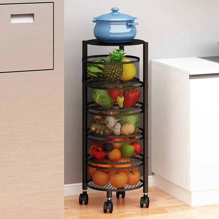 Premium Round Metal Trolley By GHARBAAR