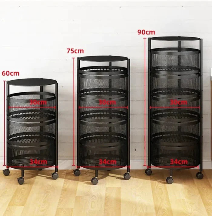 Premium Round Metal Trolley By GHARBAAR