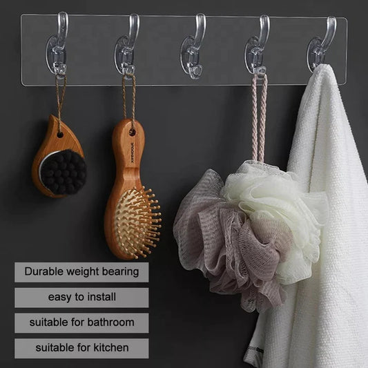 Transparent Wall - Mounted 6 - Hook Rack