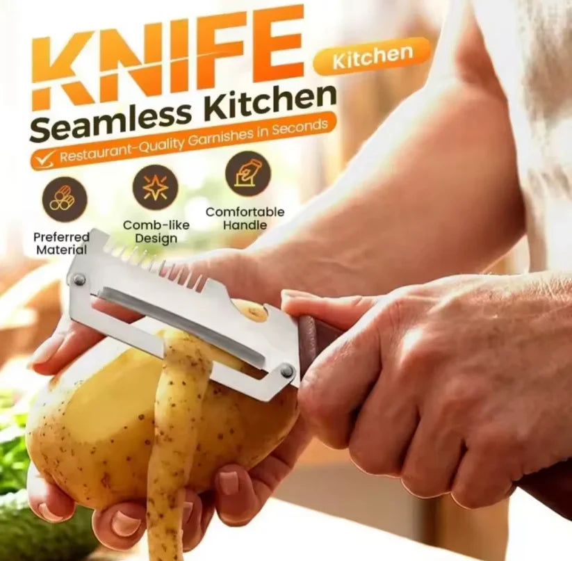 3 In 1 Vegetables Peeler With Wooden Handle