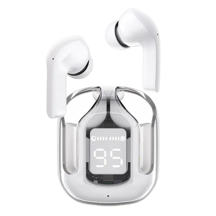 Bluetooth Earbuds with Noise Cancellation - Crystal Transparent Earbuds