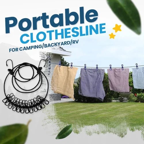 PORTABLE CLOTHESLINE - WINDPROOF CLOTHES ROPE