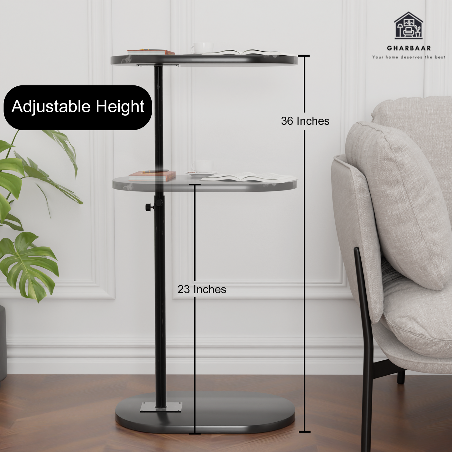 Adjustable Height 360° Move-able C-Shaped Table