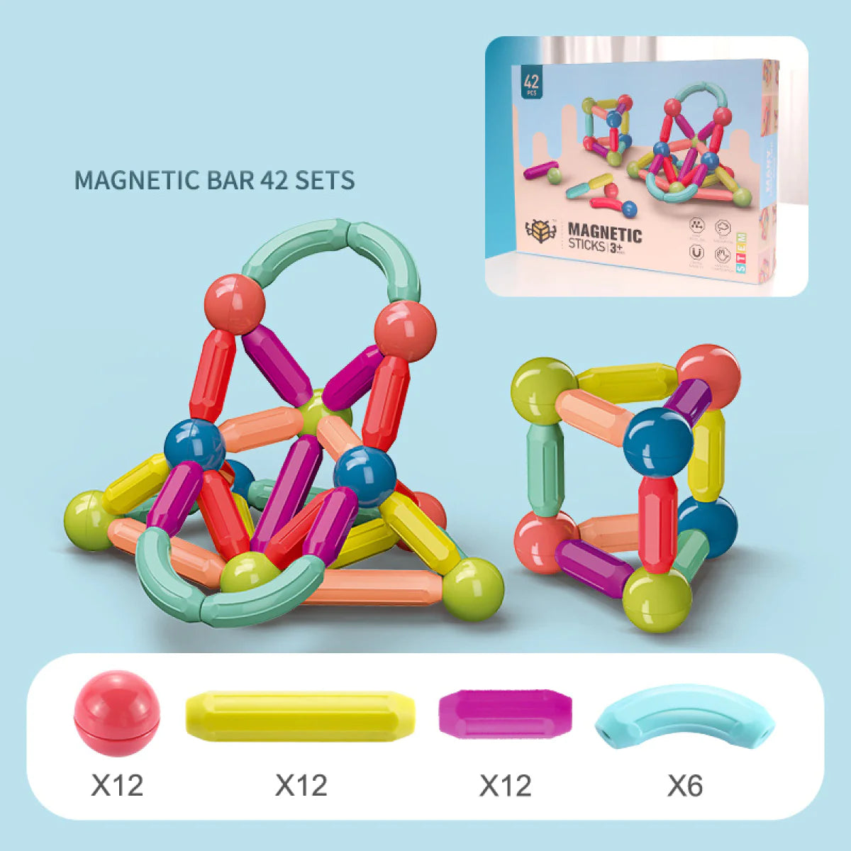 Magnetic Sticks Building Blocks | Learning Toy