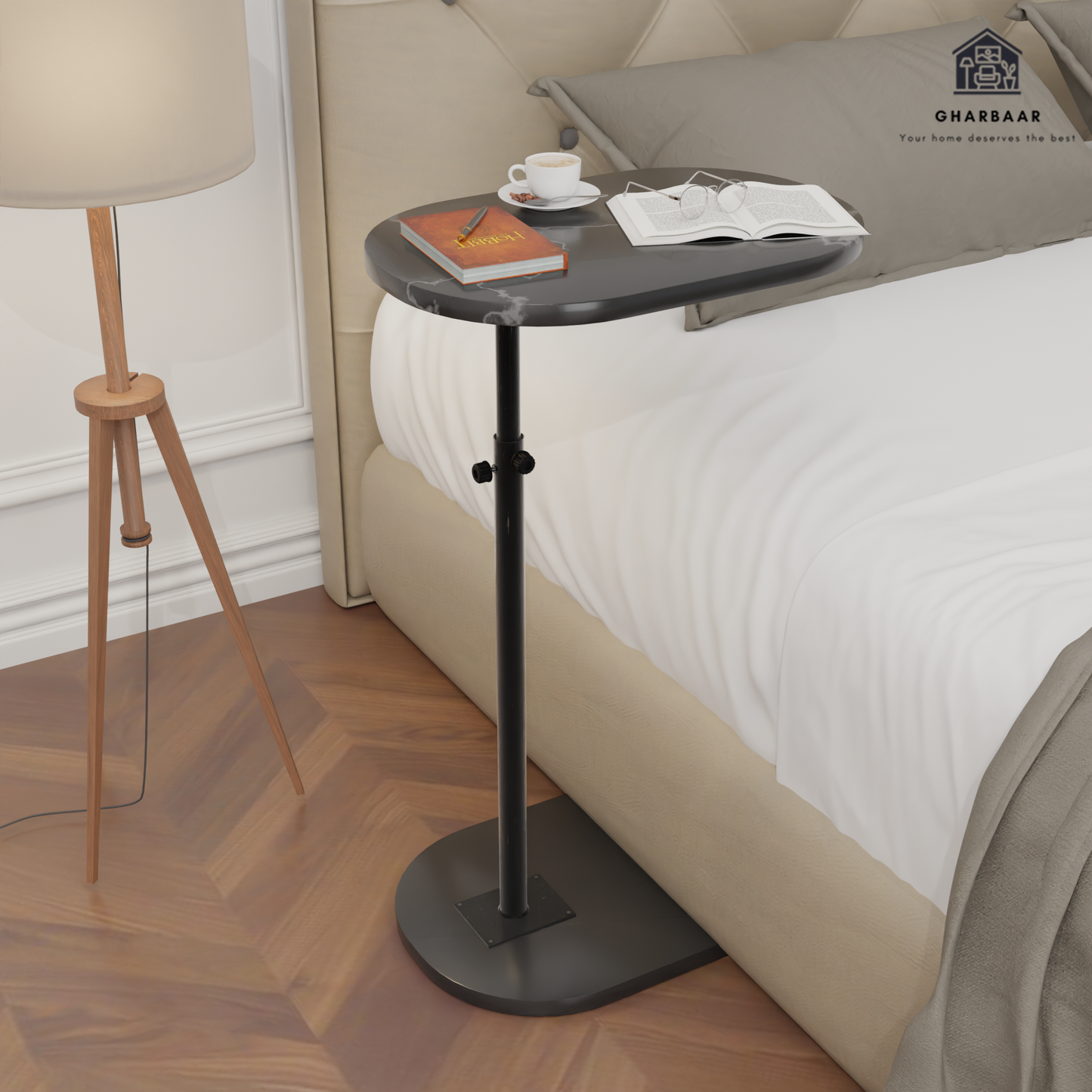 Adjustable Height 360° Move-able C-Shaped Table