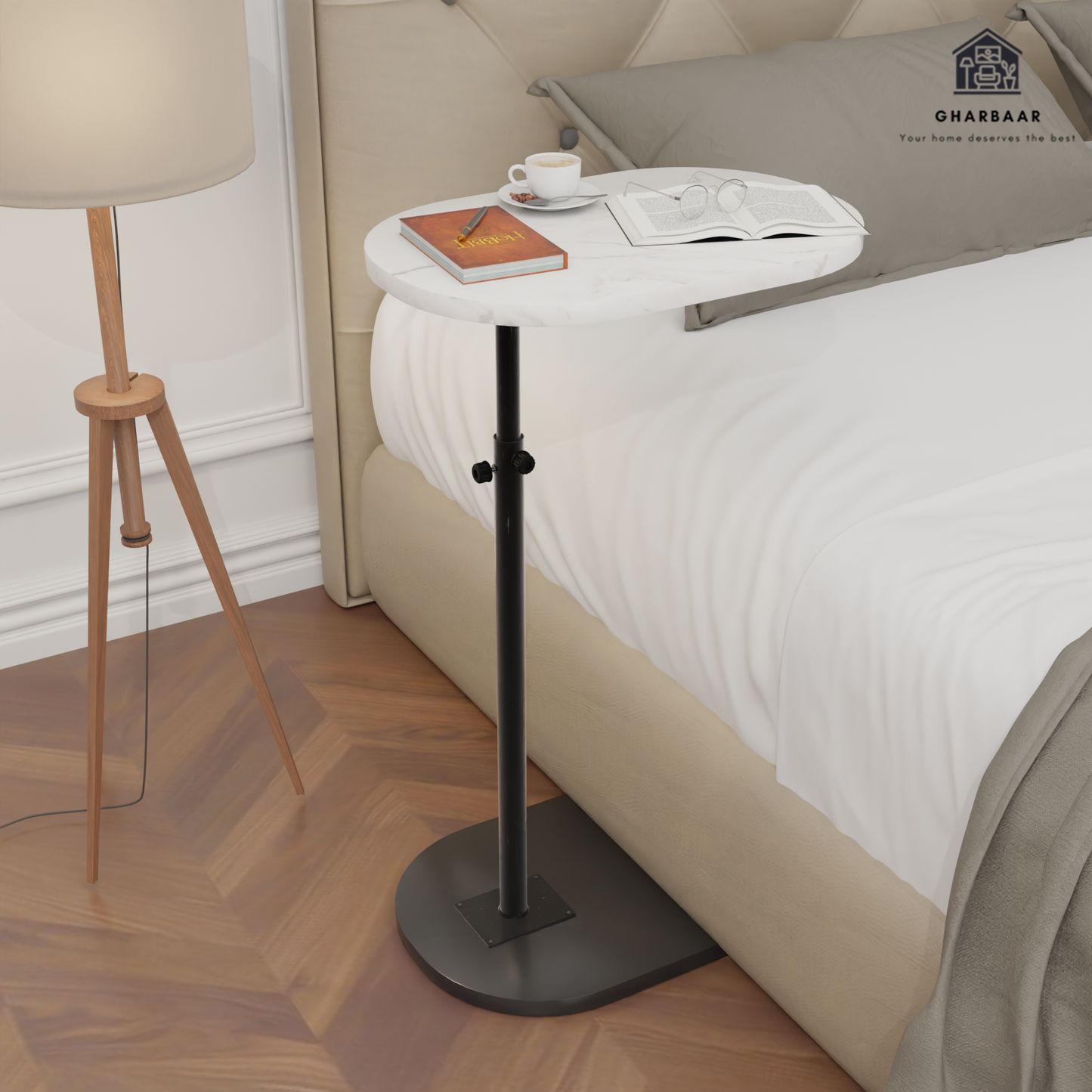 Adjustable Height 360° Move-able C-Shaped Table