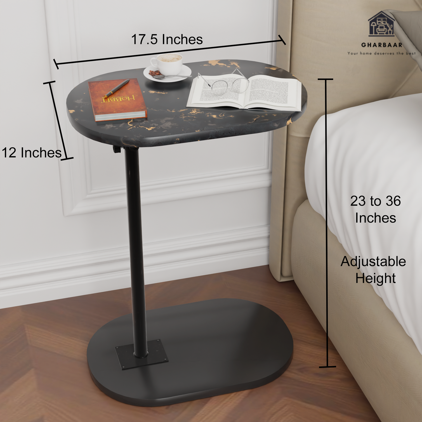 Adjustable Height 360° Move-able C-Shaped Table