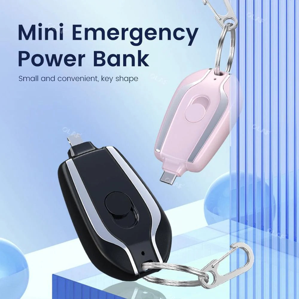 Portable Key Chain Power bank (1500 mAh) For iPhone And Android Type-C