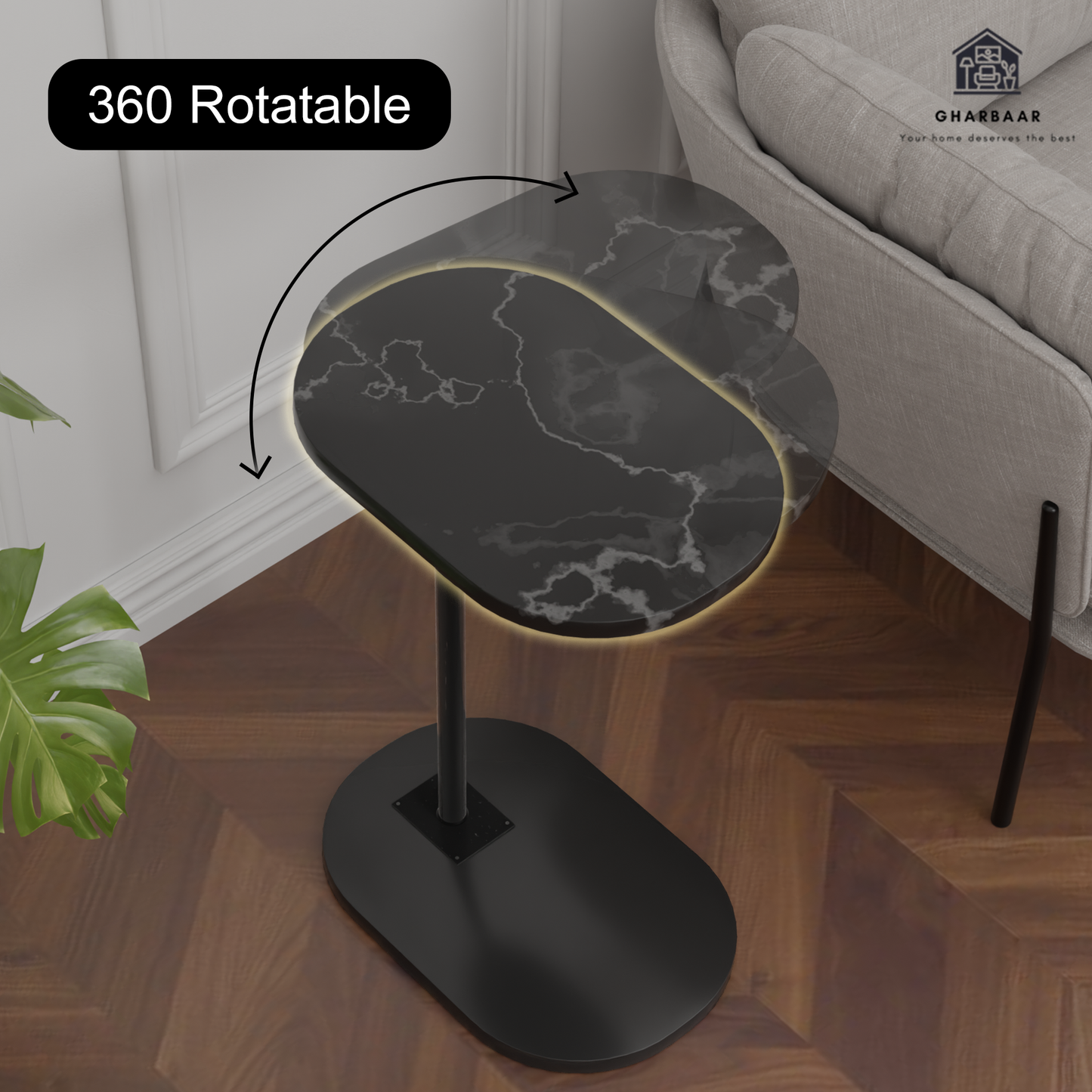 Adjustable Height 360° Move-able C-Shaped Table