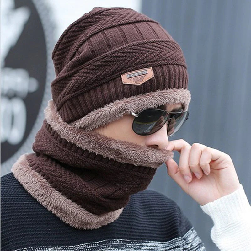 Beanie Cap Set, Wool Cap With Neck Warmer For Men Women| Beanie Hat |Warm Toppi Beanie Hat