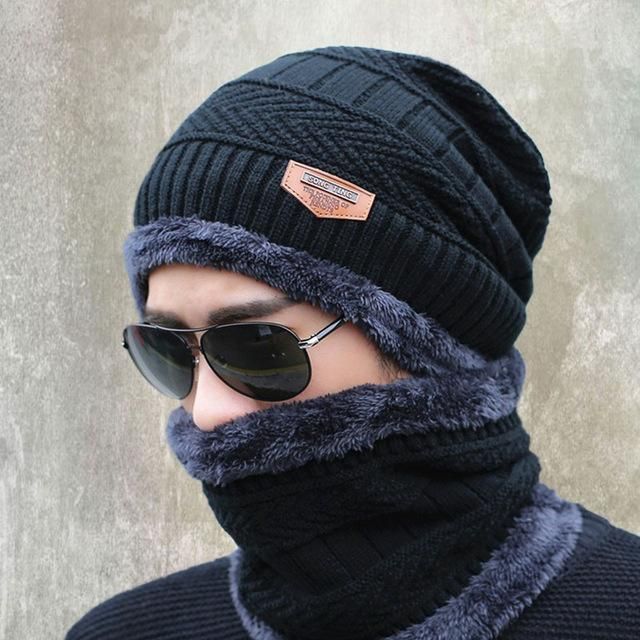 Beanie Cap Set, Wool Cap With Neck Warmer For Men Women| Beanie Hat |Warm Toppi Beanie Hat