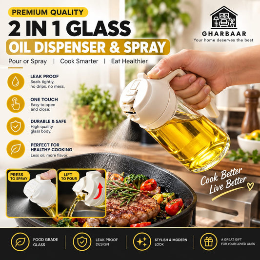 2-in-1 Glass Oil Dispenser and Sprayer