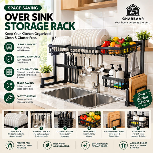 Kitchen Dish Drying Rack Over Sink by GHARBAAR