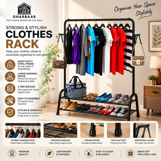 2-Tier Clothes & Shoe Rack
