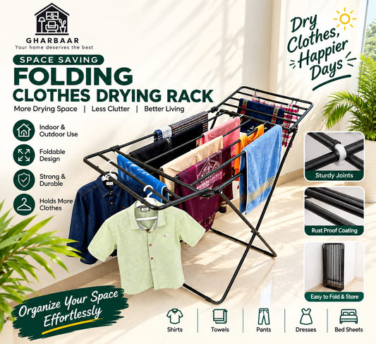 Premium Metal Folding Cloth Dryer Stand by Gharbaar