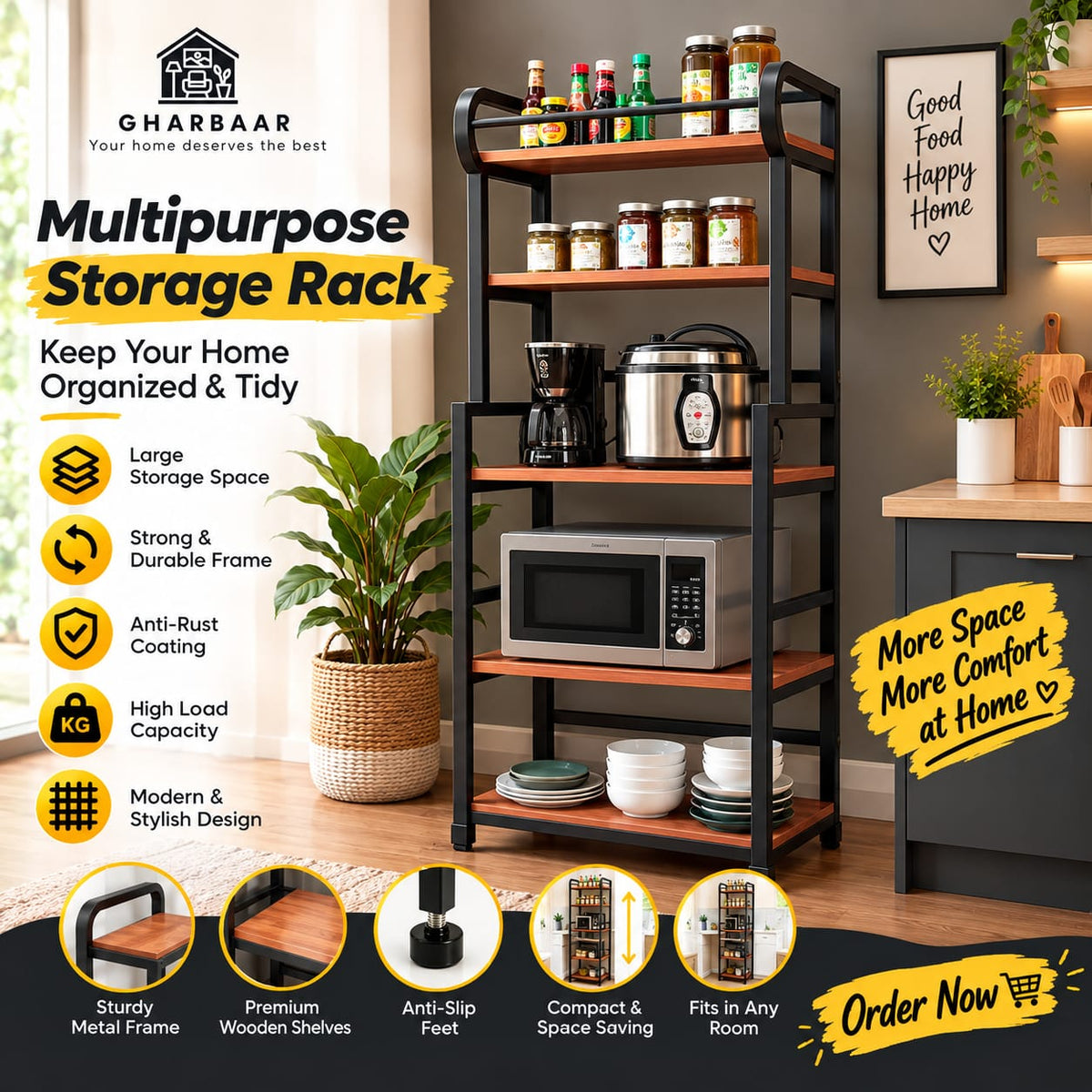 5-Tier Universal Storage Rack by GHARBAAR