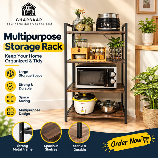 4 - Tier Multipurpose Microwave Stand (A) by GHARBAAR