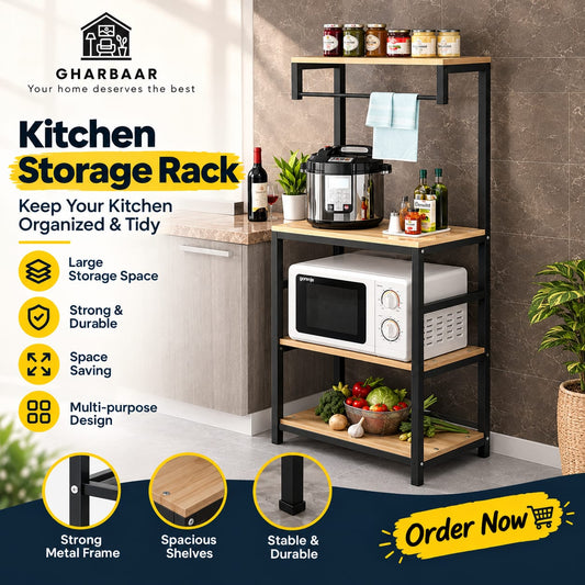 4 - Tier Multipurpose Microwave Stand (B) by GHARBAAR