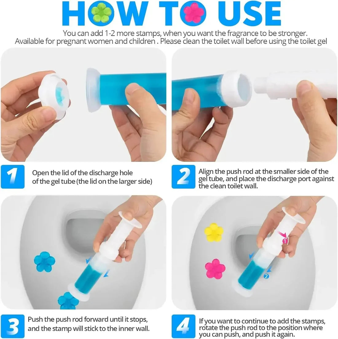 Freshener Toilet Cleaner Gel Flower Stamp