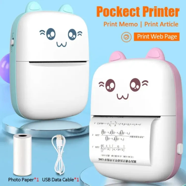 Mini Portable Pocket Printer - Rechargeable Bluetooth Printer