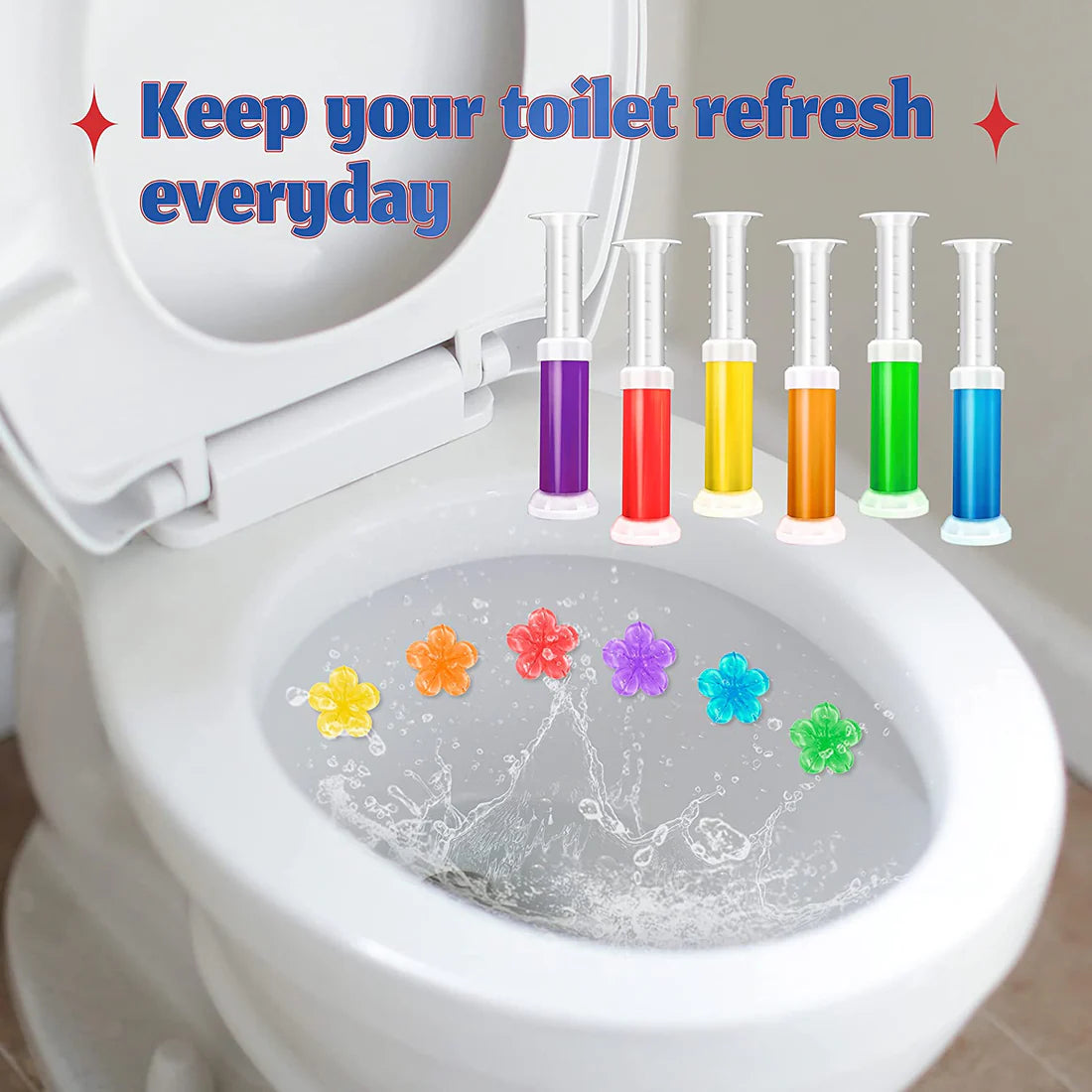 Freshener Toilet Cleaner Gel Flower Stamp
